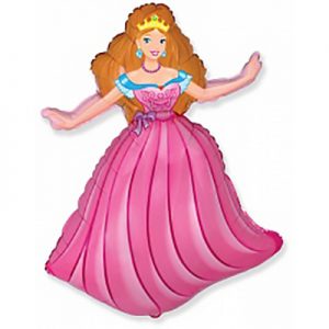 Шар (32/81 см) Фигура, Принцесса, Розовый