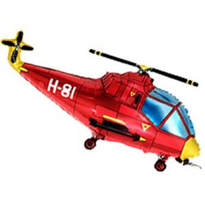 Шар (39/99 см) Фигура, Вертолет, Красный