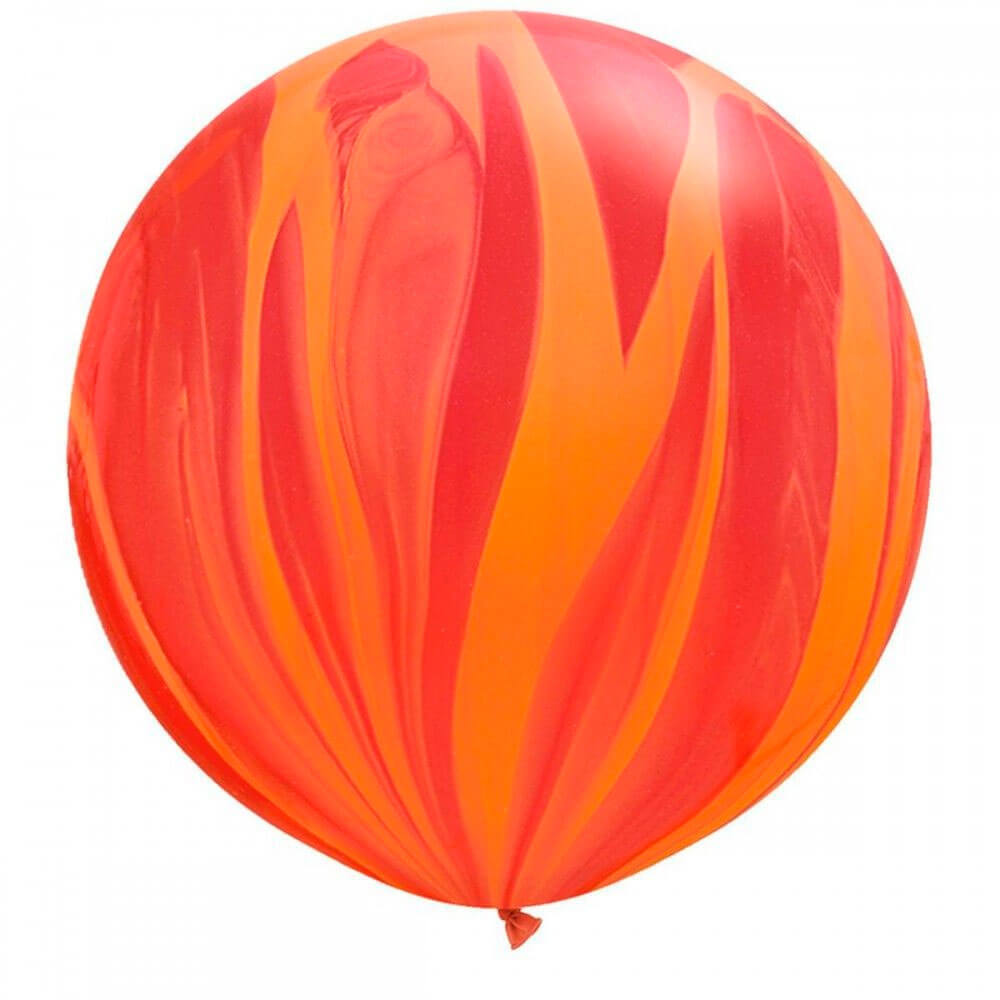 Латексный шар с гелием, Агат, Красно-оранжевый, 30