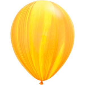 Латексный шар с гелием, Агат, Желто-оранжевый, 12