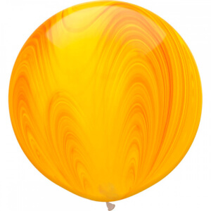Латексный шар с гелием, Агат, Желто-оранжевый, 30