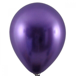 Латексный шар с гелием, Хром, Фиолетовый, 12
