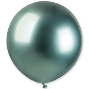 Латексный шар с гелием, Хром, Зеленый, 18